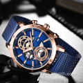 MINIFOCUS hommes de luxe maille bracelet affaires montres à Quartz Top marque militaire Sport montre-bracelet homme Relogio Masculino horloge 0190